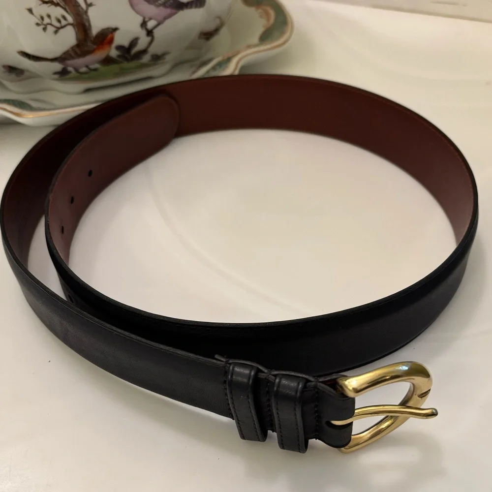 COACH Classic Navy Leather Belt - Picture 5 of 8